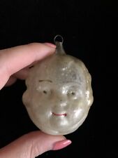 Antique German Blown Glass Christmas Ornament EARLY  Winged Cherub Head- 1900s picture