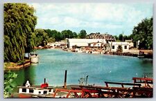 Vintage Postcard OH Vermillion River Boat Docks Bridge -3526 picture
