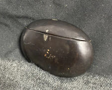 Antique Oval Lacquered Paper Mache Or Carved Nut / Seed Snuff Trinket Box picture