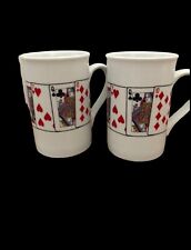2 Royal Culhbertson Royal Flush Coffee Tea Cups 21/2”x3”. Poker picture