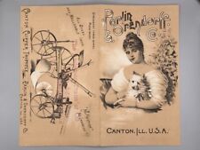 1880s PARLIN & ORENDORFF Canton IL FARM ADVERTISING Tricycle Folding Trade Card picture