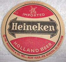 Vintage Heavy Cardboard Imported Heineken Holland Beer Beer Coaster picture