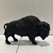 Antique Cast Iron Metal Penny Bank Buffalo American Bison Original 8 x 5 inches picture