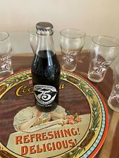 Vintage Coca-cola 75th Anniversary glasses 1902-1977 Set Of 6/coke tray & bottle picture