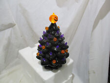 Ceramic Halloween Tree Tabletop Decoration - Lights Up with 3 AA Batteries picture