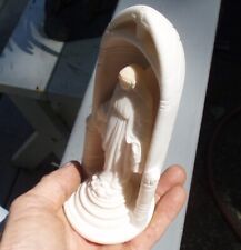 ANTIQUE 1938 BISQUE PORCELAIN VIRGIN MARY STATUE RELIGIOUS LADY OF GRACE picture