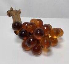Vintage 60s AMBER Gold Acrylic Lucite Sphere Ball Grape Cluster Driftwood picture