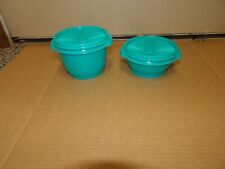Tupperware Classic  Servalier Snack Bowls 20oz & 10oz Aqua Green Set of 2 New  picture