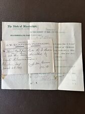 1883 Antique Document Arrest Warrant With Doctor Excuse Attached Mississippi picture