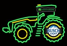 John Deere Farm Tractor Busch Light Beer LED Neon Light Lamp Sign With Dimmer picture