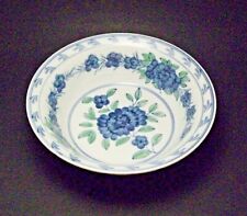 Serving Bowl Hand Painted Blue Flowers Porcelain  9