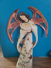 9 Inch Roman Inc Angel Holding Baby Jesus W/copper Color Wings  picture