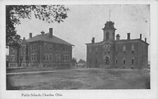 c1902 Chardon Ohio Public School Buildings Geauga County Vintage Postcard picture