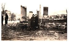 GIRLS AT THE BURNED DOWN GAS PUMP,WISCONSIN DELLS,1920'S.VTG 4.3