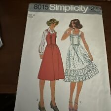 Simplicity 8015 Misses Sun Dress Jumper Pattern 8 Cut 1977 Cut picture