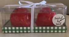 Lang Hand Painted Strawberry Salt and Pepper Shakers - NIB picture
