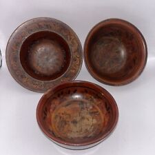 Set of 3 Antique Chinese antique lacquer Bowls 6”, 5.5” and 5” AS IS picture