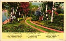 VTG Postcard- 2600. MEMORY TRAIL MAINE WOODS. UnPost 1930 picture