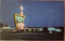 Roadside~Night View Of Holiday Inn @ Fredericksburg Virginia~Vintage PC Old Cars picture