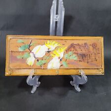 Sergio Jacobi Wood Leather Hand Painted Cockatoo Key Holder Made in Australia picture