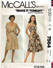 McCall's Pattern 7564 Misses Dress & Bolero Jacket, Size 14, FF picture