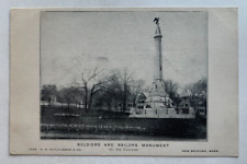 ca 1900s MA Postcard New Bedford On the Common Soldiers Sailors Monument vintage picture