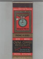 Matchbook Cover 1920s-30's Federal Match China Clipper Restaurant New York, NY picture