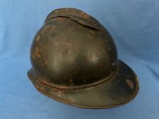 WWI FRENCH ARMY M-1926 ADRIAN Steel Combat HELMET Republic Black Paint WWII picture