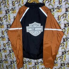 Harley-Davidson Riding Windbreaker Set jacket & Pants Size 3XL Rain Suit orange picture