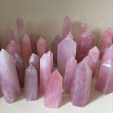 5PC 40-50mm Natural Rose Quartz Crystal Point Healing Stone Obelisk Wand Pink TD picture