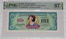 2002 $5 Disney Dollar Snow White PMG 67 EPQ Disneyland Block A-A picture