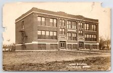 Inwood Iowa~Visiting Helgerson's~High School w/Fire Escapes~Twin Entrances RPPC picture