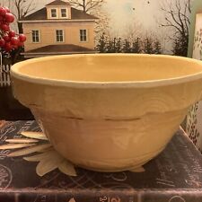 Antique Yellowware Mixing Bowl~RRP Co/Roseville~10.25”~Sunrise Design~Solid 💛~ picture
