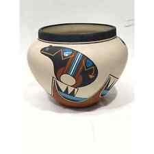 VTG Native American Southwest Style Pottery Signed Aadam Rag Totem Bear Pot picture