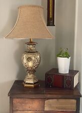 Vintage Bombay Company Italian Rococo Enamel Gilded Urn Style Table Lamp picture