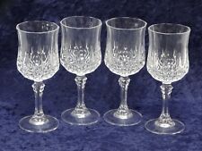 Vintage 4 Cristal D'Arques Durand Longchamp Wine Glasses 6 1/2