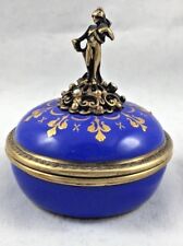 Beautiful Figural Sterling and Enameled With Pearl Round Box picture