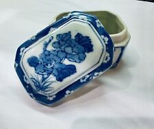 Vintage Chinese Chinoiserie Floral Porcelain Trinket Box picture