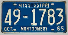 1965 MISSISSIPPI License Plate #49-1783 picture