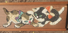 Vintage Gravel Pebble Wall Art 70s Cats Kittens picture