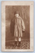 RPPC PORTLAND OREGON Child Posing Sowell Studio Antique Pattern Carpet Postcard picture