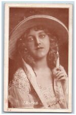 Evans LA Artist Signed Postcard Ella Hall Actress Studio c1910's Antique picture