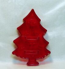 Vintage HRM Design Red Plastic Cookie Cutter - Pine Tree Christmas Nature Fir  picture