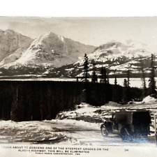 Postcard AK Alaska Highway Truck Steep Hill Public Works Admin FWA New Deal RPPC picture
