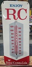Vintage Enjoy RC Royal Crown Cola Metal Sign Thermometer Great Shape 1960s picture