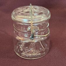 BALL ECLIPSE w/ STAR Lid Pint Clear Canning Wide Mouth Mason Jar w/ Wire Bale picture