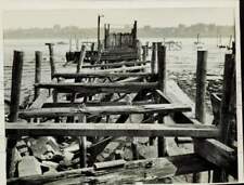 1961 Press Photo Old Abandoned Pier at Edgewater, New Jersey - nei55446 picture