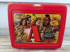Vintage 1983 The A-Team Plastic Lunch Box Red Mr. T Crack On Bottom  picture