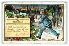 1907 Postal Telegraph North Pole Postman From Santa Claus Christmas to Altoona picture