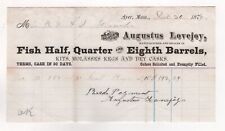 1879 RARE SCARCE AUGUSTUS LOVEJOY BILLHEAD FISH BARRELS KEGS AYER MA picture